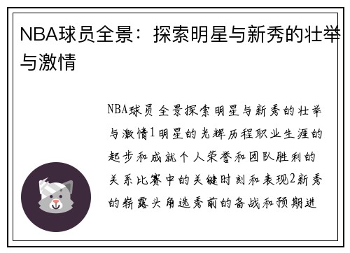 NBA球员全景：探索明星与新秀的壮举与激情