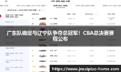 广东队确定与辽宁队争夺总冠军！CBA总决赛赛程公布